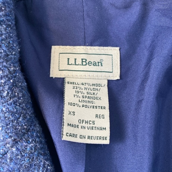 LL Bean Wool Silk Blazer Women XS Blue Academia Classic Timeless Career Polished - Picture 2 of 14